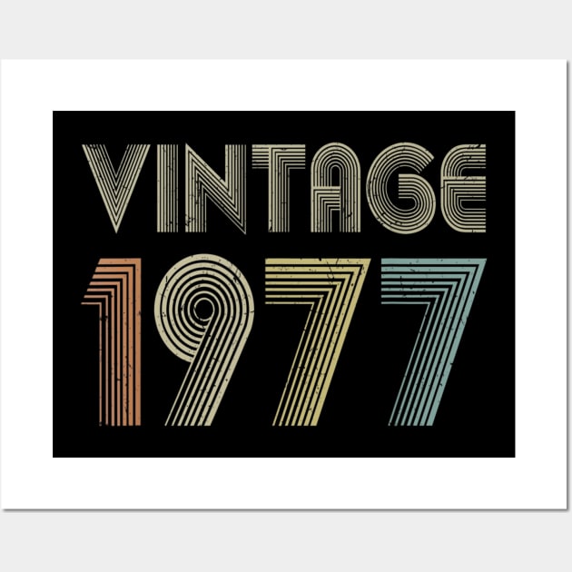 43rd Birthday Gift Vintage 1977 Classic Men Women 43 Years Wall Art by bummersempre66